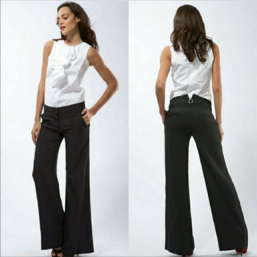 Diane Von Furstenberg Sz 2 Wool Wide Leg Pant